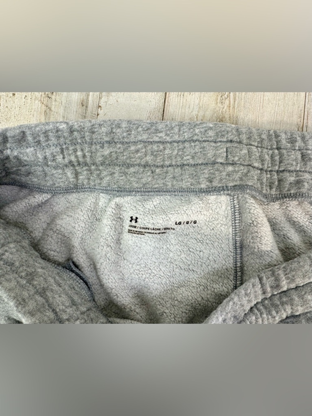 Under Armour Joggers Mens Large Gray Loose Drawstring Fleece Tapered Sweatpants - Picture 5 of 10